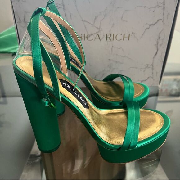 Jessica Rich Green Platform Sandals, New, Size 39 - Picture 3 of 14